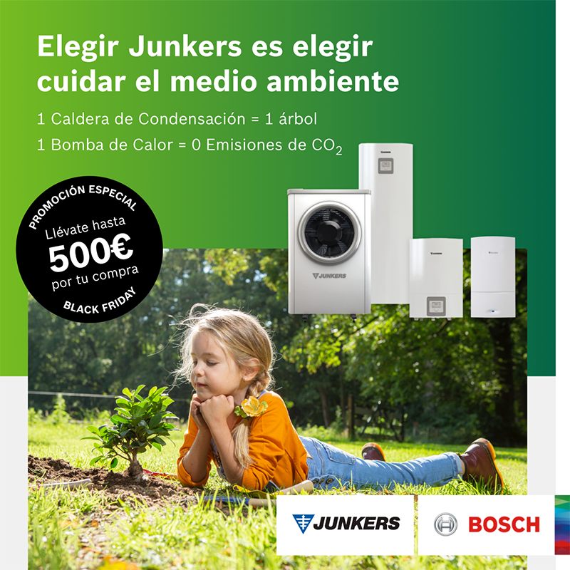 BOSCH Este Black Friday Junkers calderas y bombas de calor hasta 500€