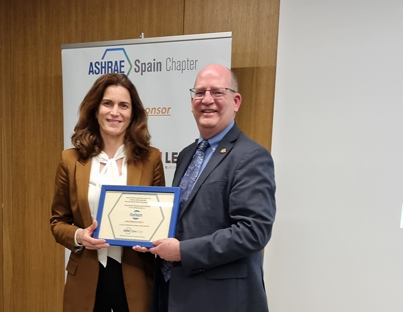 ITALSAN recibe el diploma de patrocinador Gold del ASHRAE Spain Chapter